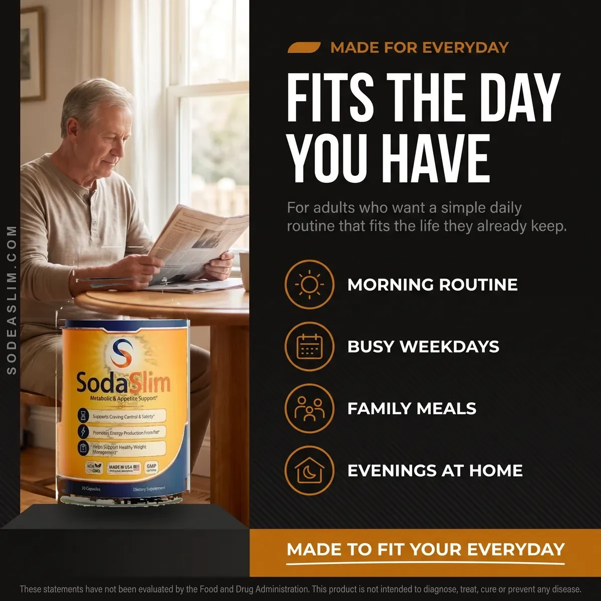 The SodaSlim who it is for listing card, showing everyday use