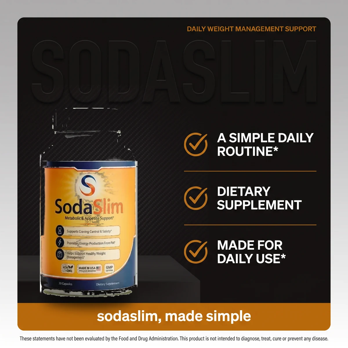 The SodaSlim listing card describing a simple daily routine